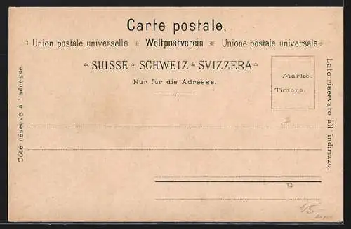 Lithographie Thun, Teilansicht mit Fluss, Strassenansicht mit Ständen