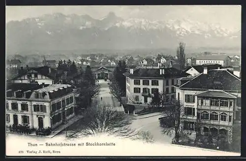 AK Thun, Bahnhofstrasse mit Stockhornhütte