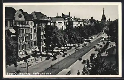 AK Berlin-Charlottenburg, Kurfürstendamm aus der Vogelschau