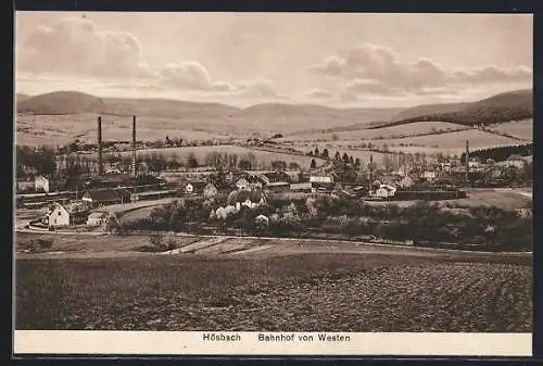 AK Hösbach-Bahnhof, Panoramablick von Westen