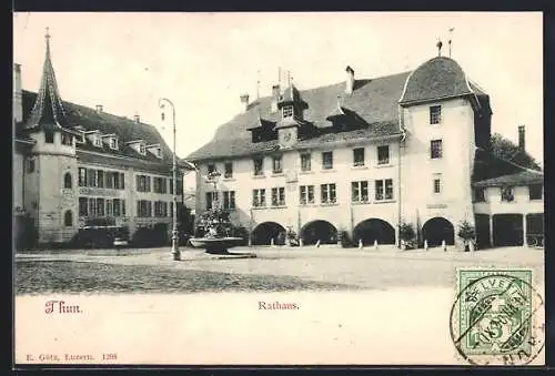 AK Thun, Rathaus mit Brunnen