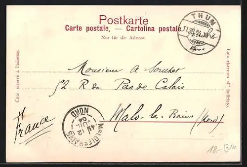 AK Thun, Rathaus mit Brunnen