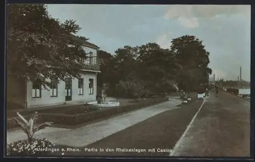 AK Uerdingen a. Rh., Rheinanlagen mit Casino