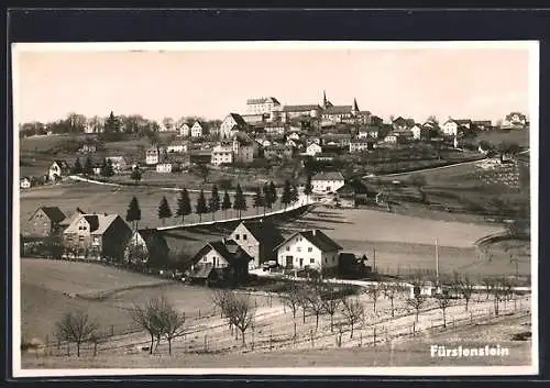 AK Fürstenstein / Niederbayern, Gesamtansicht mit Strassen und Feldern