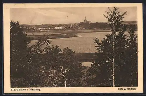 AK Sternberg i. Mecklbg., Blick auf den Ort vom Heidelberg aus