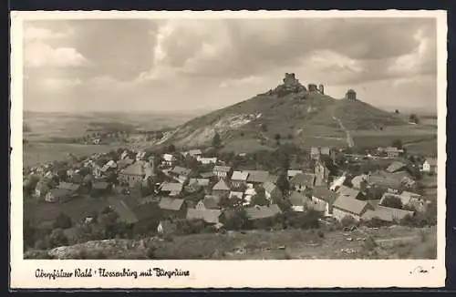 AK Flossenbürg /Opf., Totalansicht mit Burgruine