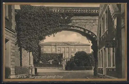 AK Dülmen i. W., Burgtor mit Schloss Croy