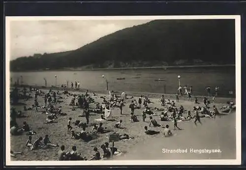 AK Hagen /Westf., Strandbad Hengsteysee, vom Strand gesehen