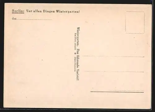 AK Berlin, Wintergarten, Innenansicht mit Publikum und Artisten auf der Bühne