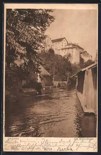 AK Dachau, am Mühlbach