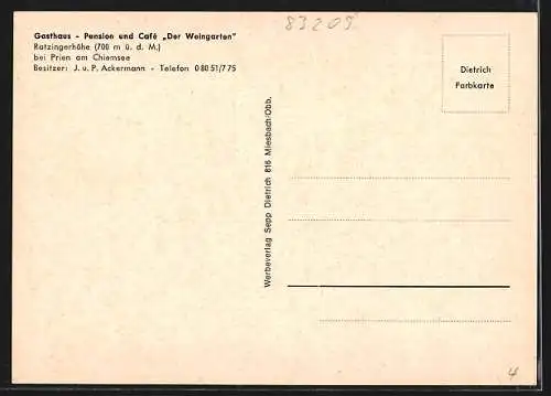 AK Prien am Chiemsee, Gasthaus-Pension und Cafe Der Weingarten von J. u. P. Ackermann