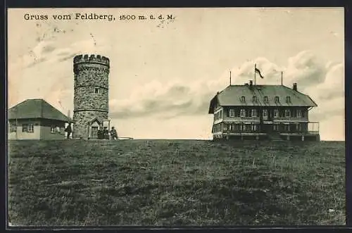 AK Feldberg / Schwarzwald, Hotel und Feldbergturm