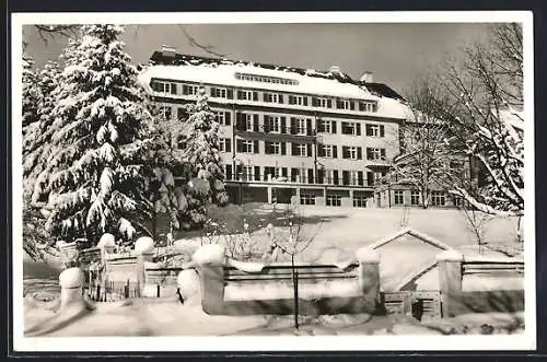 AK Freudenstadt im Schwarzwald, Kurhaus St. Elisabeth im Schnee