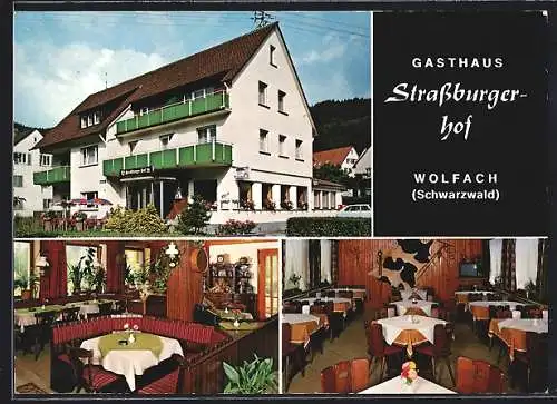 AK Wolfach /Schwarzwald, Gasthaus Strassburgerhof, Innenansichten