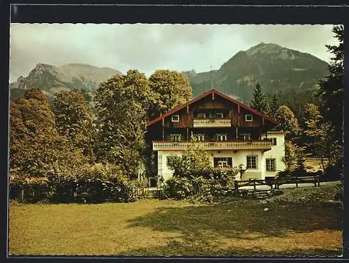 AK Dorf Königssee /Oberbayern, Hotel Haus Fröhliche Weiderkehr mit Hohem Brett und Jenner