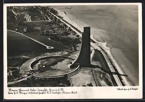 AK Laboe, Marine-Ehrenmal, Fliegeraufnahme