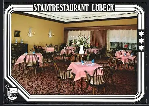 AK Lübeck, Stadtrestaurant, Am Bahnhof 2, Innenansicht