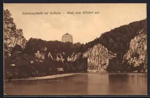 AK Kelheim, Befreiungshalle vom Klösterl aus