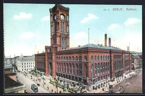 AK Berlin, Rathaus aus der Vogelschau