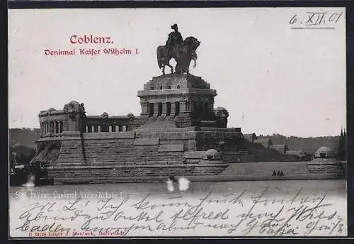 AK Coblenz, Denkmal Kaiser Wilhelm I.