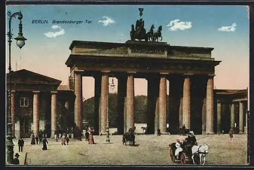 AK Berlin, Brandenburger Tor, Frontansicht