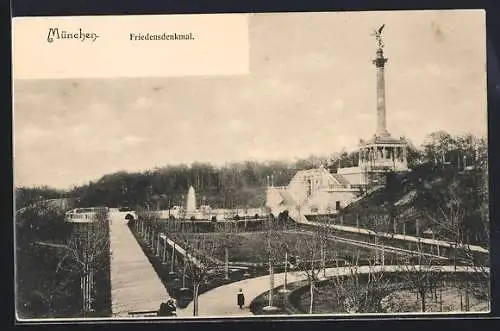 AK München, Friedensdenkmal mit Anlagen