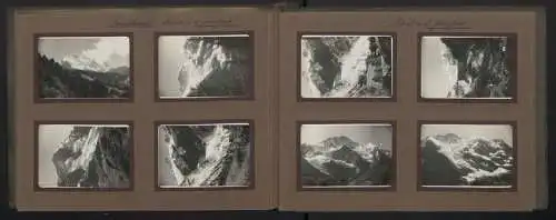 2 Fotoalben mit 188 Fotografien, Ansicht Hospental (Uri), Mittelmeer / Schweiz Reise 1930-1932, Eisenbahn, Gletscher