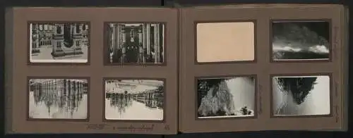 2 Fotoalben mit 188 Fotografien, Ansicht Hospental (Uri), Mittelmeer / Schweiz Reise 1930-1932, Eisenbahn, Gletscher