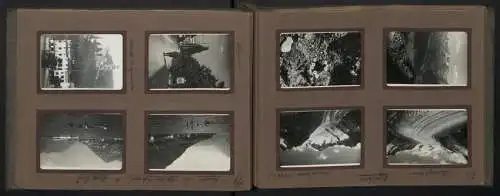 2 Fotoalben mit 188 Fotografien, Ansicht Hospental (Uri), Mittelmeer / Schweiz Reise 1930-1932, Eisenbahn, Gletscher