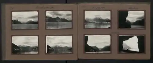 2 Fotoalben mit 188 Fotografien, Ansicht Hospental (Uri), Mittelmeer / Schweiz Reise 1930-1932, Eisenbahn, Gletscher