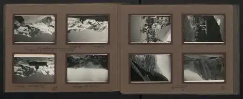 2 Fotoalben mit 188 Fotografien, Ansicht Hospental (Uri), Mittelmeer / Schweiz Reise 1930-1932, Eisenbahn, Gletscher