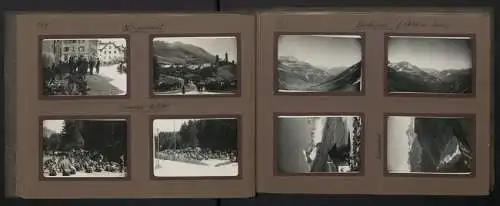 2 Fotoalben mit 188 Fotografien, Ansicht Hospental (Uri), Mittelmeer / Schweiz Reise 1930-1932, Eisenbahn, Gletscher