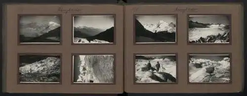 2 Fotoalben mit 188 Fotografien, Ansicht Hospental (Uri), Mittelmeer / Schweiz Reise 1930-1932, Eisenbahn, Gletscher