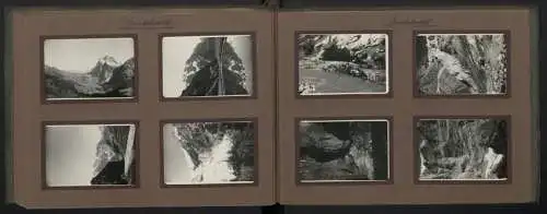 2 Fotoalben mit 188 Fotografien, Ansicht Hospental (Uri), Mittelmeer / Schweiz Reise 1930-1932, Eisenbahn, Gletscher