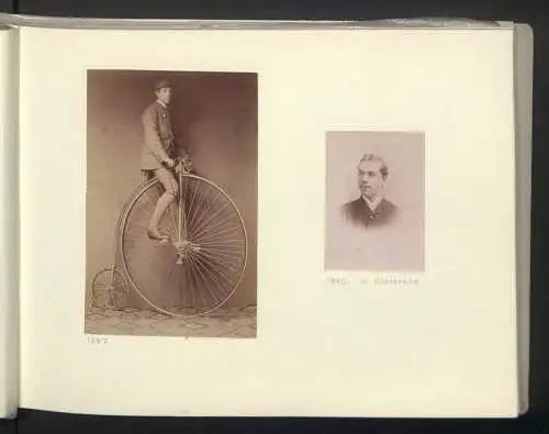 Fotoalbum mit 110 Fotografien, Hans Hertlein AG Fahrrad - & Maschinen-Fabrik Dresden, Hochrad, Radfahrclub, Orden
