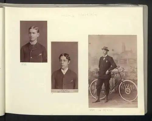 Fotoalbum mit 110 Fotografien, Hans Hertlein AG Fahrrad - & Maschinen-Fabrik Dresden, Hochrad, Radfahrclub, Orden