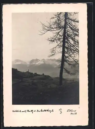 Foto-AK Adalbert Defner: Reith, Ortsansicht mit Alpenpanorama