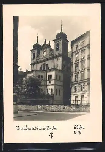 Foto-AK Adalbert Defner: Wien, Blick auf die Dominikaner-Kirche