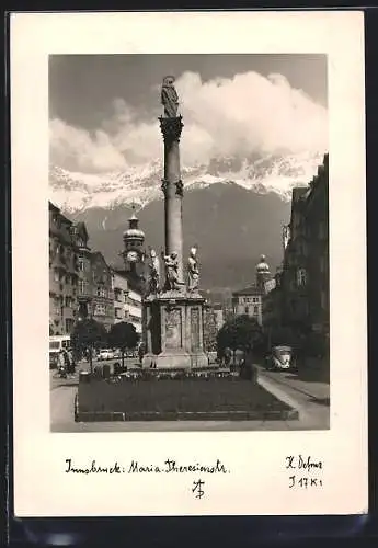 Foto-AK Adalbert Defner: Innsbruck, Maria Theresienstrasse mit VW Käfer