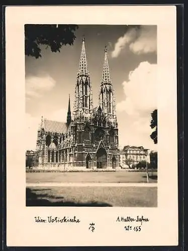 Foto-AK Adalbert Defner: Wien, Votivkirche im Sonnenschein