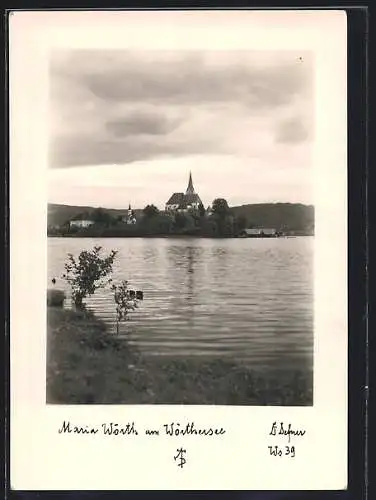 Foto-AK Adalbert Defner: Maria Wörth am Wörthersee, Blick auf den Ort