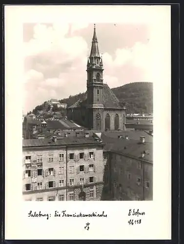 Foto-AK Adalbert Defner: Salzburg, Die Franziskanerkirche