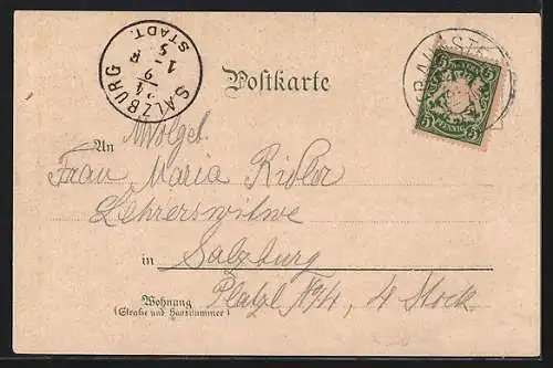 Lithographie Rosenheim, Totalansicht, Kaiserbad, Marienbad