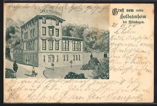 AK Münsingen, Soldatenheim mit Anlagen