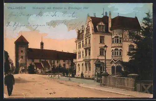 AK Villingen / Baden, Bickentor mit Kloster und Zähringer Hof