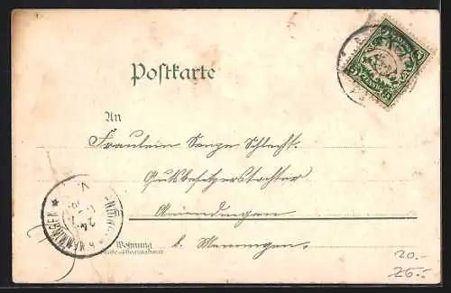 Lithographie Ingolstadt, Cavalier Heydeck, Friedenskaserne A u. B, Panorama
