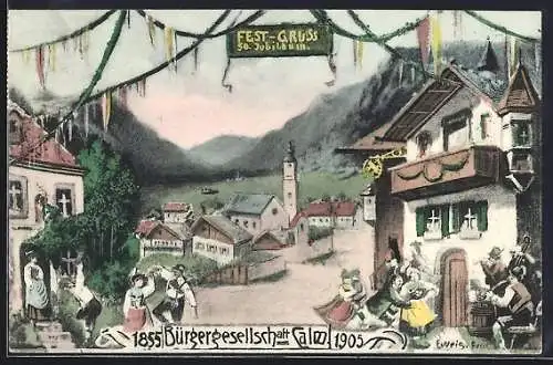 AK Calw, Volksfest der Bürgergesellschaft Calw 1905