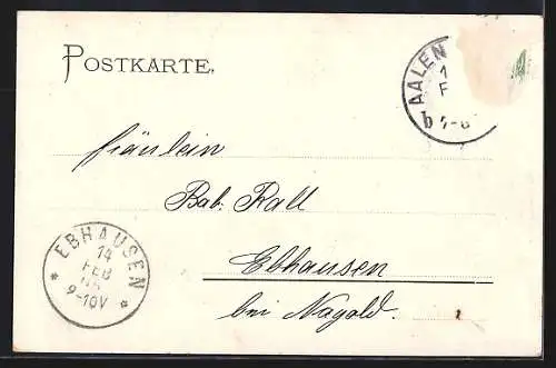 AK Aalen, Ortsansicht, Strassenpartie, Kirche