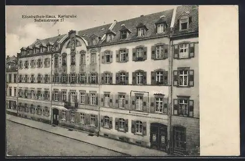 AK Karlsruhe, Elisabethen-Haus in der Sofienstrasse 27