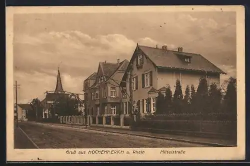 AK Hochemmerich a. Rhein, Partie in der Mittelstrasse